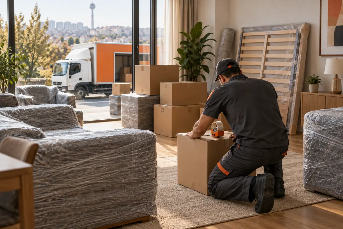 Ankara evden eve nakliyat için paketlenmiş eşyalar